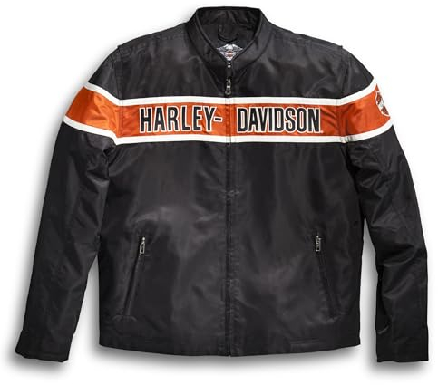 HARLEY-DAVIDSON Veste de loisirs Generations 21, Noir/orange, XL