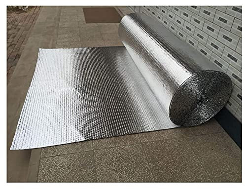 LPLND Aislante Termico Autoadhesivo Rollo Aislante Termico, Aislamiento térmico reflexivo Multicapa Burbujas y Aluminio para Puertas de Garaje, cajones de persiana(Size:1x8m/3.2x26.2ft)