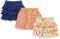 Amazon Essentials Jupe-Short à Volants en Maille (Anciennement Spotted Zebra) Fille, Lot de 3, Blanc Imprimé Arc-en-Ciel/Bleu Marine/Rose Sucreries, 8 Ans
