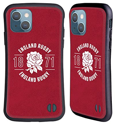 Head Case Designs sous Licence Officielle England Rugby Union 1871 Rose Rose Rouge Coque Hybride Compatible avec Apple iPhone 13