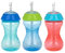 Nuby Lot de 3 gobelets anti-déversement avec paille flexible, fonction Clik It Lock pour garçon, 283,5 g