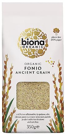 Biona Organic Fonio Grain, 350g | 100% Organic Ancient Grain, Fluffy Texture and Nutty Flavour, Rice Alternative, 100% Recyclable Packaging, Vegan