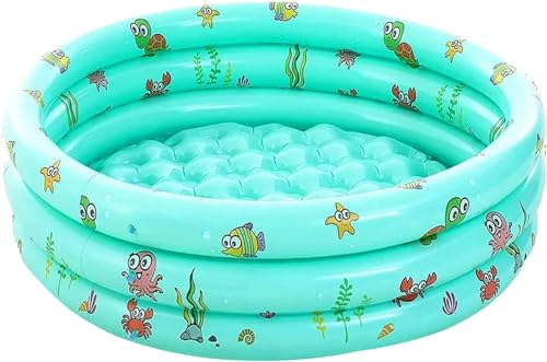Aufblasbares Planschbecken,100X40cm Swimmingpool,Schwimmbecken,Aufblasbare Pool,3 Ringen Planschbecken,Aufblasbarer Pool,Aufblasbarer Kinderpool,Babypool,Tragbare Badewanne,Kinder Planschbecken