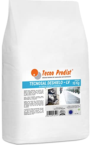 TECNOSEL DÉGEL - (10 Kg Sac) - Sel de déneigement fondre la glace et neige en hiver, dégivrage idéal chemins, déneigement des entrées, parkings ou autoroutes, double usage, sel lave-vaisselle