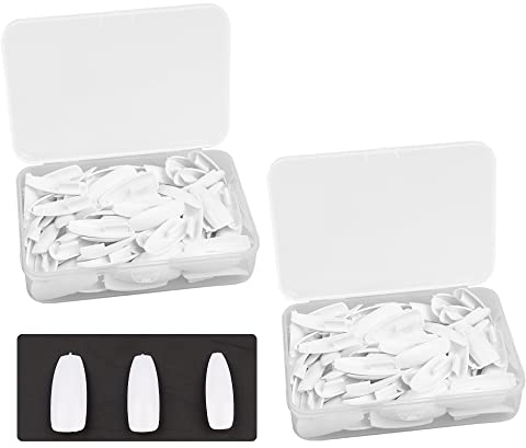 KnowU Nail Tips for Manicure, 200PCS False Nail Tips for Acrylic Extensions, White Nail Extension Tips for Practice Hand.