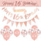 14 Pieces 16th Happy Birthday Decorations,Rose Gold 16th Birthday Party Supplies Including Happy 16th Birthday Banners Birthday Straps Triangle Flag Bunting Confetti Latex Balloons (16th Birthday)