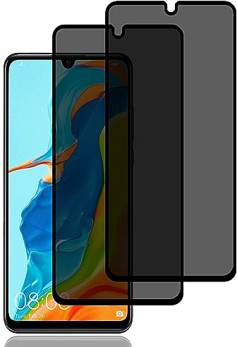 Sichtschutz Schutzfolie für Huawei P30 Lite [2 Stück], Privacy Schutzfolie, Privacy Schutzglas, 9H Härte, Kratzfest, Anti-Fingerprint, Blasenfrei, Anti Spy Displayschutzfoli für Huawei P30 Lite
