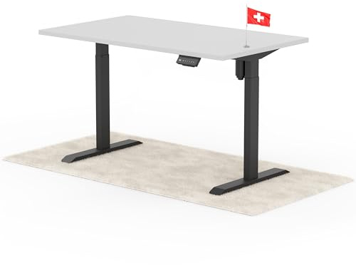 Standable ECO Höhenverstellbarer Schreibtisch 140 x 80 cm I elektrischer Office Table mit 3 Speicherstufen I Schreibtisch höheneinstellbar 70-115 cm I Büro-Tisch mit 1,8 cm Dicke
