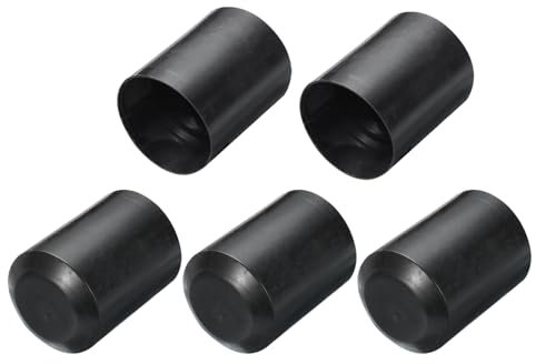 sourcing map 5 cappucci termorestringenti 65 mm ID x 80 mm L rapporto 1,5:1 tappi termorestringenti foderati sigillati adesivi impermeabili per cavi elettrici, nero