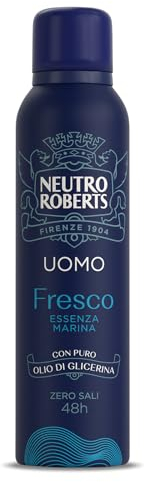 Neutro Roberts, Deodorant Spray für Herren, mit Geruchshemmer, ohne Aluminiumsalze, keine Flecken, mit reinem Glycerinöl, Deodorant für Herren, dermatologisch getestet, 150 ml, 48h