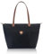 BOJLY Handtasche Damen, Große Damen Nylon Umhängetaschen, Wasserdichte Shopper Strandtasche, Faltbare Handtasche für Freizeit Reisen Büro Schule Shopping Schwarz
