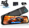 11.8 Zoll rückfahrkamera Spiegel - 1080P HD Touchscreen Spiegel dashcam mit Front und Rückansicht Backu Kamera für Autos - Loop Aufnahme G-Senors Parken Überwachung 150 °Wide Angle mit 64GB TF-Karte