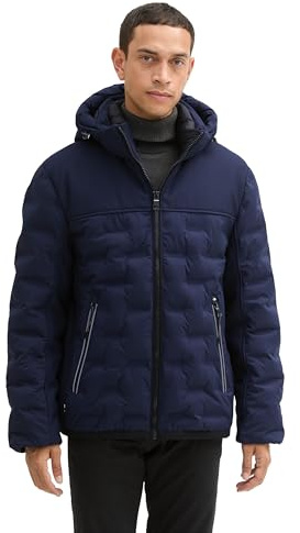 TOM TAILOR Herren 1041324 Hybrid Pufferjacke mit abnehmbarer Kapuze