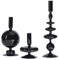 BestAlice 3 Stück Glas-Kerzenhalter, Spitz Zulaufende Glas-Kerzenhalter, Kerzenhalter, Gewellter Glas-Kerzenhalter, Eleganter Glas-Kerzenständer, Nordische Glasvasen für Zuhause,(Schwarz)