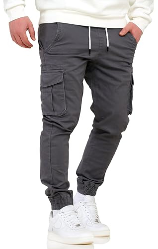 Soulstar Herren Jogger Cargohose Jeans-Hose Gummizug Stretch Männer Freizeithose