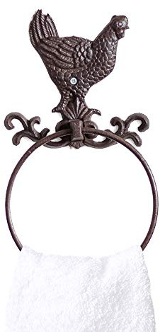 Cast Iron Towel Holder Vintage Style Rooster Towel Rail Bathroom Hook | Towel Ring, Wall Mounted, Cast Iron, Home Storage Accessory