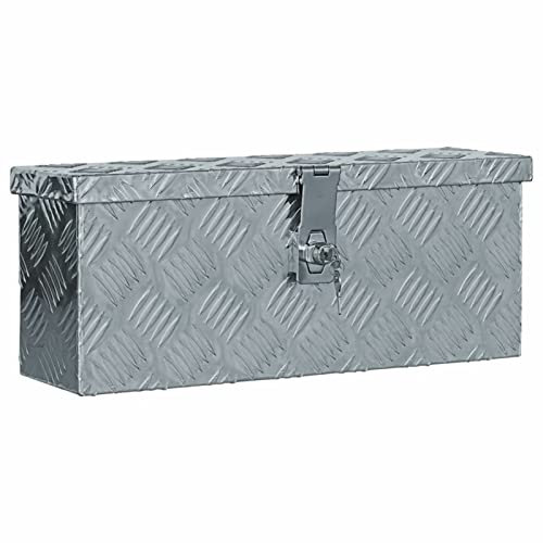BaraSh Aluminiumkiste 48,5 x 14 x 20 cm Silbern Aluminium-Werkzeugkiste Aufbewahrung anhäNger ZubehöR