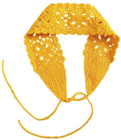 Boho Häkel Stirnband für Damen,Blumenmuster Haarbänder,Häkel Kopfwickel Haarband,Haarreif,Haarschmuck für Party Dekorationen Kostüm,Maskerade,Cosplay,Frauen und Mädchen,Gelb