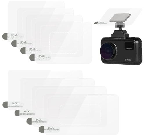 8 Stück elektrostatische Windschutzscheibenfolie für Dashcam, hochwertige selbstklebende reflektierende statische Fensteraufkleber, klare statische Haftfolien für die Montage von DashCam, kratzfest