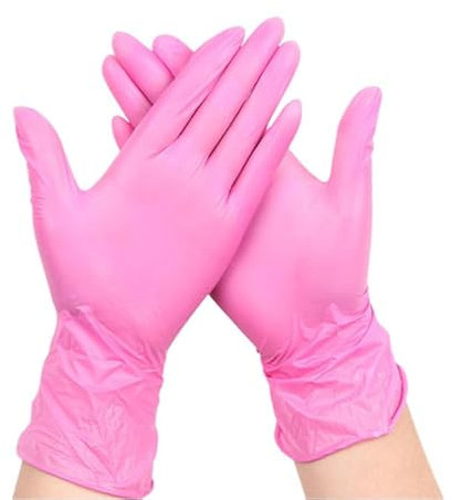 STRONG Premium Disposable Pink Nitrile Examination Gloves | Medical | Industrial| Hair, Beauty |Food | Janitorial |Powder Free|Latex Free| Size: Large (1 Box of 100)