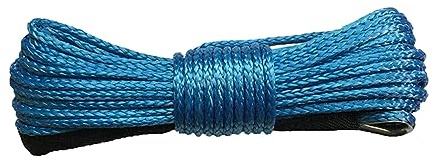 Kit de câble de treuil synthétique, Câble de Ligne de treuil synthétique 8mm X 20m, câble de treuil synthétique Compatible avec Camion ATV UTV pour véhicule Tout-Terrain 4WD Camion SUV UTV ATV(Blauw)