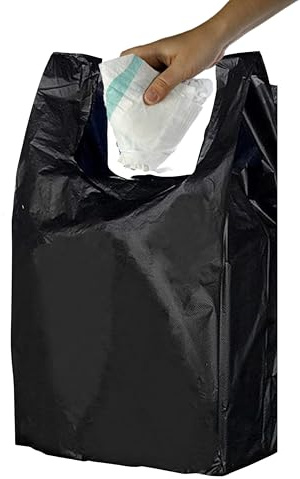 Lot de 500 sacs à couches pour adultes | 20,3 x 33 x 45,7 cm | 10 % plus épais pour une résistance supérieure | Sacs à déchets sans odeur avec poignées faciles à nouer | Parfaits pour les poubelles à