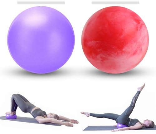 Ballon de Pilates - Petit - 20 cm - Ballon de gymnastique doux pour fitness, entraînement du ventre et des épaules, équilibre et sport - Ballon de yoga antidérapant et super léger - Rose nuageux +