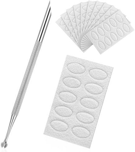 Stainless Steel Cuticle Pusher Tool, ViEinkaufen Double Ended Nail Cuticle Trimmer Nail Art Cuticle Remove with 10 Sheet Sandpaper for Manicure Pedicure