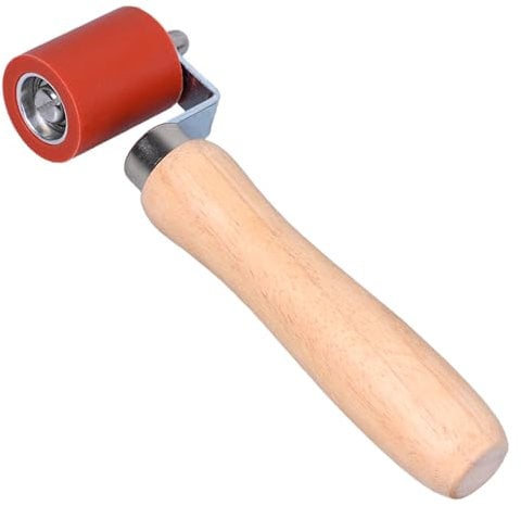 OWLMATE Andrückrolle, Gummiwalze Roller Roofing PVC Schweißwerkzeug, Nahtroller 40mm, Nahtroller Tapete Rot für Kantenumleimer Seam von PVC-Planen