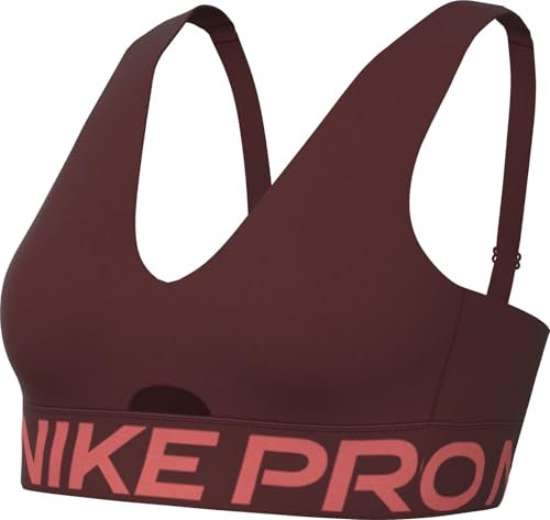Nike Damen Pro Indy Plunge Gepolsterter Mit Mittlerem Halt Sport-BH, Dark Team Red/Magic Ember/White, XL EU