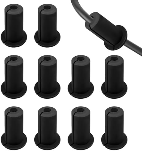 Modixun Kabeldurchführung für 19 mm Wandloch, Silikon-Wandkabel, Durchführungstülle, Kabelführungsset, Kabelabdeckung, Abdeckung für Starlink Ethernet-Draht, Schwarz, 10 Stück