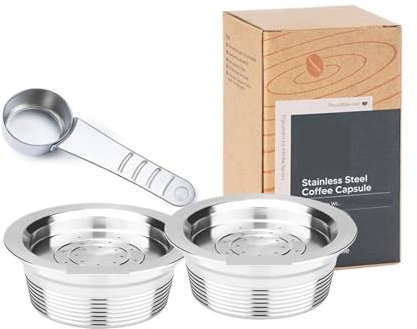 WFGJSK Capsula di caffè Riutilizzabile Filtro Ricaricabile Cestello in Acciaio Inox Metallo Compatibile con Lavazza A Modo Mio, Compatibile con ICafilas(Light Green)