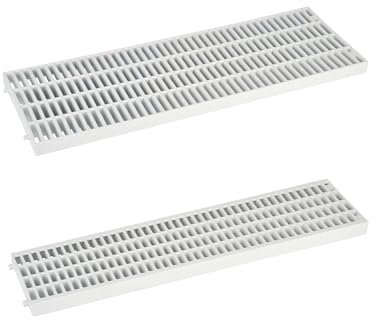 Griglia Ricambio per Canaletta Drenaggio Acqua Piovana - Grigliato modulare per canalina in Plastica 13x50 e 20X50 - Antiscivolo Antitacco - Grigio chiaro - Made in Italy (CM 13X50X2, N° 3 GRIGLIE)