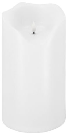 LED Universum - XXL LED Outdoor Kerze Lou weiß Kunstsoff IP44 für Dekoration von Balkon Terrasse Garten Laterne 6h Timer 3 x Baby C LR14 Batterien (nicht enthalten) 2700K warmweiß (Weiß 30 cm)