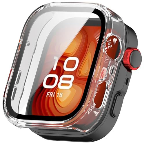Custodia rigida con pellicola protettiva compatibile con Huawei Watch Fit 4 Pro, completa protezione antigraffio PC custodia protettiva ultra sottile per Huawei Watch Fit 4 Pro Smartwatch (trasparente