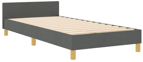 vidaXL modernes umwandelbares Bettgestell Dunkelgrau 90 X 190 cm Geometrisches Muster Sofa ideal für den Innenbereich stilvoll langlebig komfortabel Möbel portabel gepolstert schicke Sitzgelegenheit
