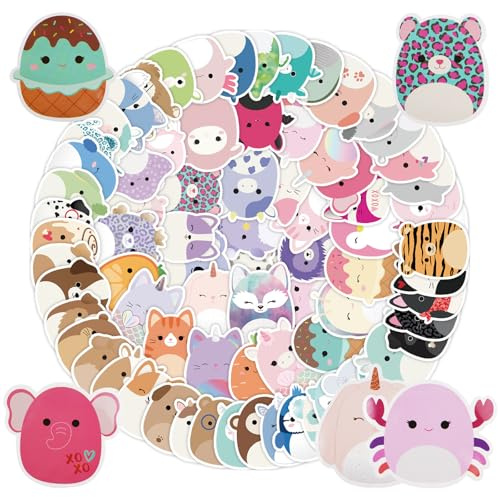 100 Stück Kawaii Tiere Sticker Set, Cute Sticker Wasserfest, Vinyl Aufkleber, Süße Stickers, Aufkleber Kinder Tiere, für Kinder, Laptop, Handyhülle, Koffer, Skateboard, Snowboard, Gitarre