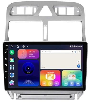 Android 14 Bluetooth Stereo Autoradio GPS-Navigation für Peugeot 307 307CC 307SW 2001-2013 9 Zoll Auto Multimedia-Player Auto Auto Lenkradsteuerung (H 4Core