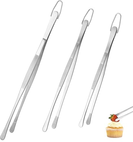 U-Taste Set de Pinza Cocina 30 cm, Acero Inoxidable 18/8, Punta Redondeada | Soldadura Sin Juntas Robusta y Fuerza de Sujeción Mejorada – Para Hornear, Servir, Decorar y Emplatar