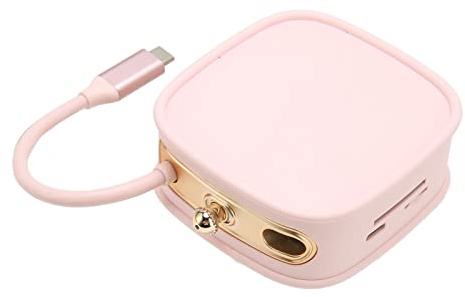 Xiuganpo Dockingstation, 10-in-1-Hochgeschwindigkeits-4K-HD-RJ45-Port-Splitter für Laptop-Desktop-Reisen, Kunststoffzement, 5,5-Zoll-Leitungslänge (PINK)