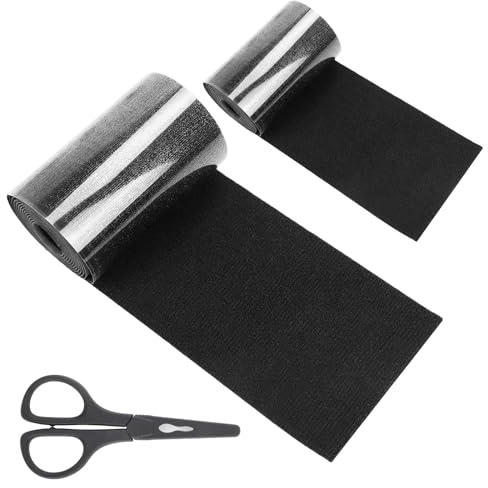 Ruban de RéParation Tissu, Ruban De RéParation en Tissu Noir, ImperméAble Tissu Autocollant Reparation, Deux Tailles Au Choix Avec Ciseaux Utilisation Polyvalente pour Auvents, Meubles, Tentes
