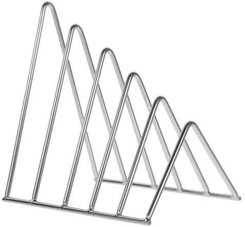 VICASKY Étagère de Bureau en Fer Forgé Argenté, Organiseur de Livres Triangulaire Multifonction, Porte-Documents Stable pour Classement de Dossiers et Rangement Bureau, Présentoir à