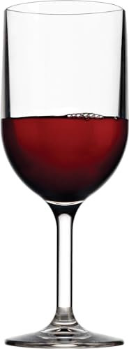 Drinique Verre à vin 12 g – Incassable sans BPA Tritan Premium Plastique Verres à pied – Fête, piscine, extérieur, passe au lave-vaisselle, verres à vin à pied claire