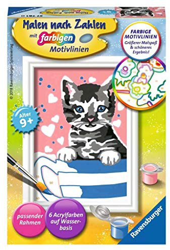 Ravensburger Malen nach Zahlen 27781 - Kleines Kätzchen - Für Kinder ab 7 Jahren