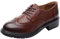 rismart Mujer Ronda Punta Cuero Brogue Oxfords Zapatos de Cordones 02363(Marrón,EU38)