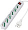 Extrastar Multipresa Ciabatta Elettrica con 6 Prese Universali ITA 10/16A e Schuko, Interruttore Luminoso, Cavo 1,5 m con Spina Italiana 16A, Bianco, bipasso.