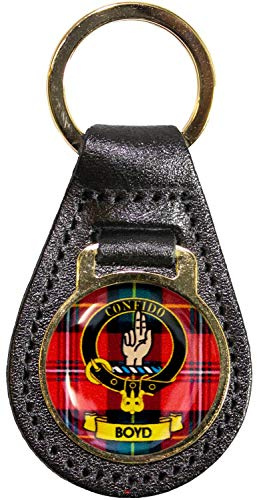 I LUV LTD Leather Key Fob Scottish Clan Crest Boyd Scottish Made