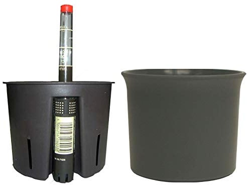 happy-nature Set3 Hydro Blumentopf Atlas anthrazit 18/19 + Kulturtopf + Wasserstandsanzeiger Ø 21,0 cm H 20,0 cm