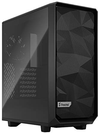 Fractal Design Meshify 2 Compact ATX schwarzes Gehäuse mit hohem Luftstrom und getöntem Tempered Glass Fenster