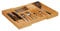 relaxdays 10027482 Cubertero Bambú Extensible, 2 Bloques Cuchillos, Organizador Cubiertos para Cajón, 5 x 56 x 43 cm, Marrón, Tablero de Fibras